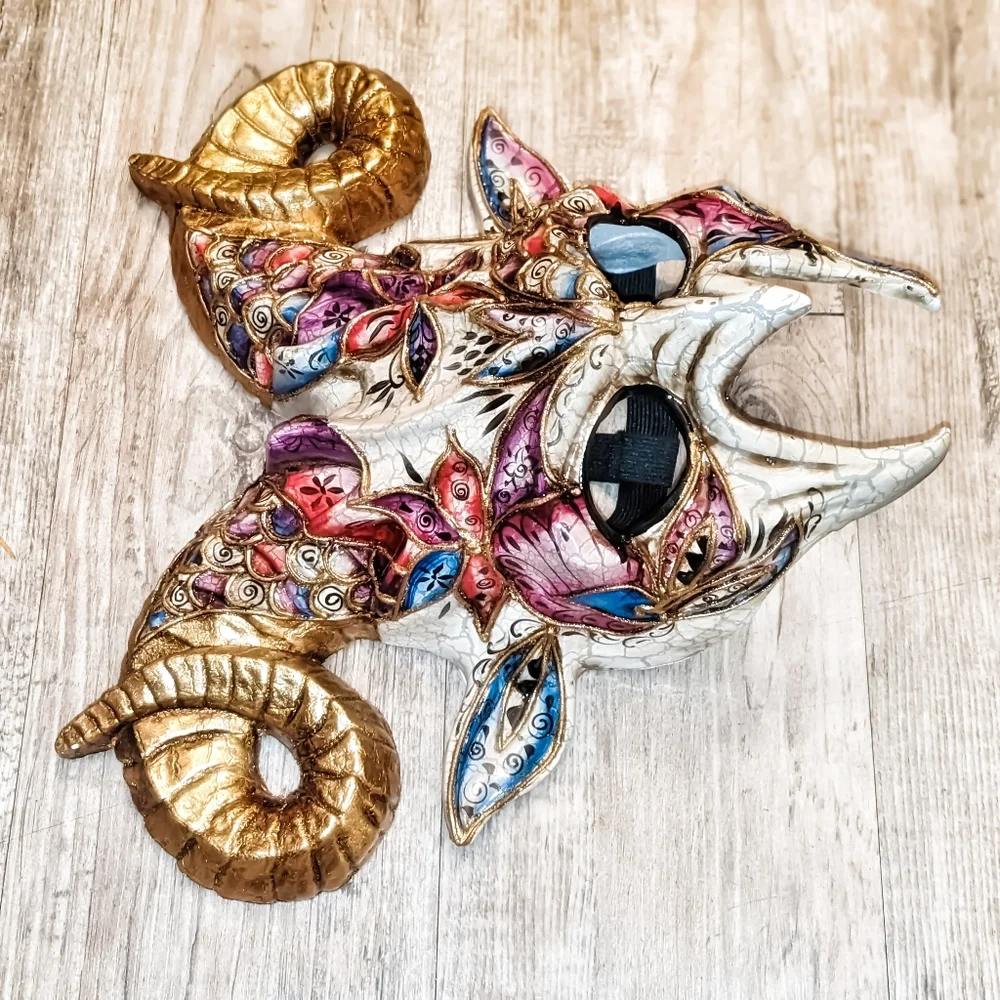 Enchanted Forrest Ram Gargoyle Masquerade Mask Halloween Party Woodland Fairytal - Picture 2 of 3